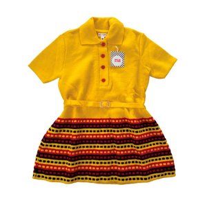 Vintage 70s NOS Little Girls Sweater Knit Dress 4